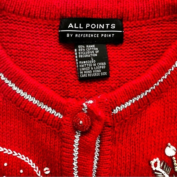 Vintage ALL POINTS Ugly Christmas Sweater Size L - Picture 9 of 9